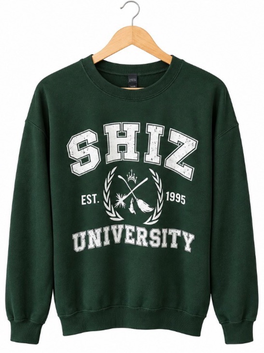 Wicked Movie and Book SHIZ University Forest Green Graphic Crewneck Sweatshirt